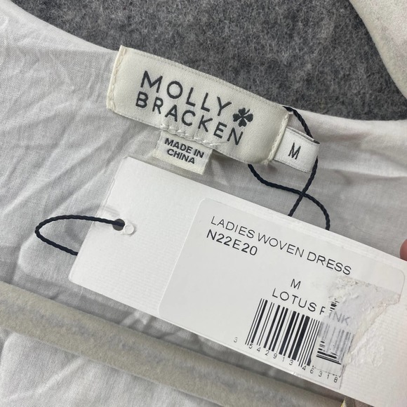 Molly Bracken Maxi Dress Medium Pink Lotus Floral Print Wrap Short Sleeve NWT - Picture 10 of 13